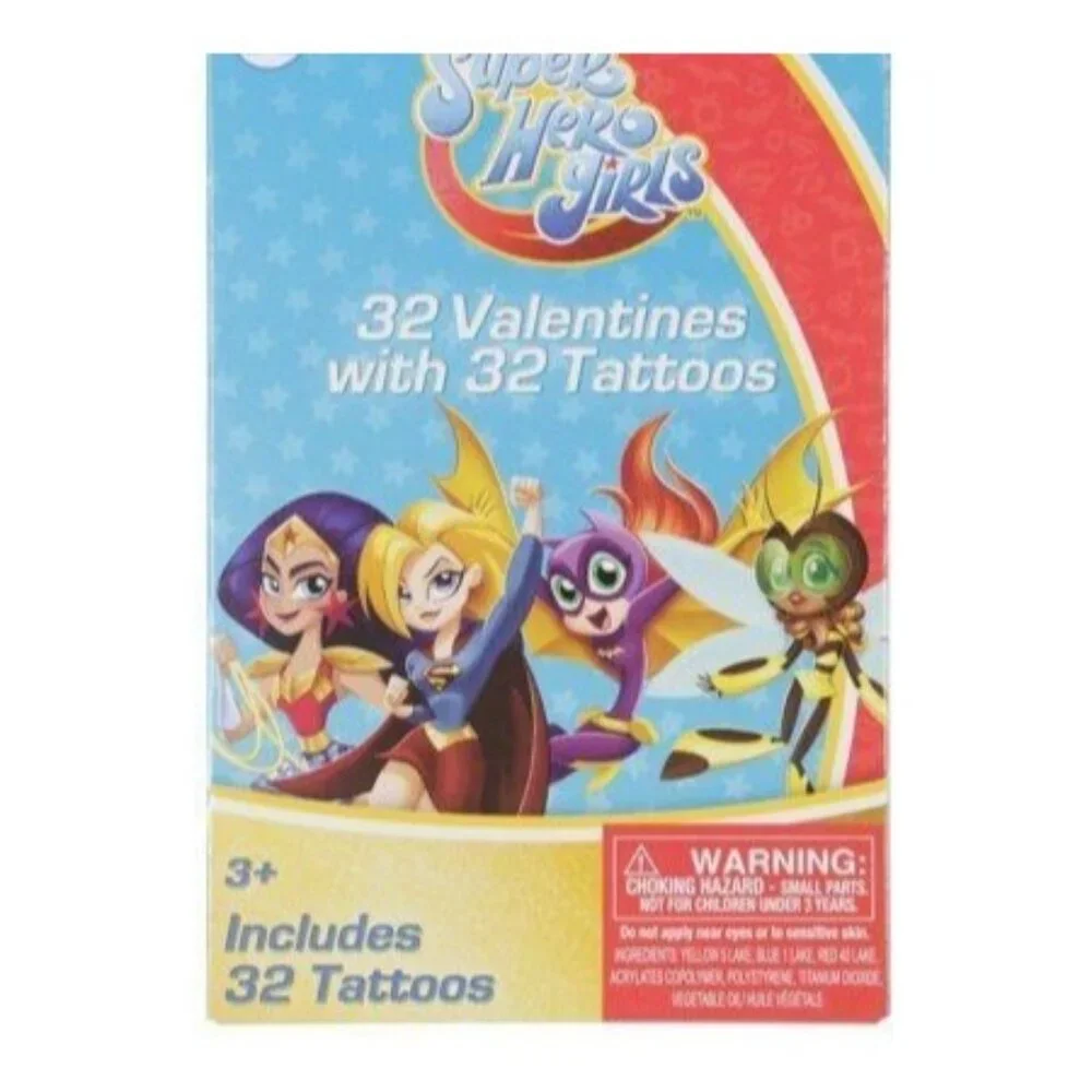 DC Super Hero Girls Valentines With Tattoos Box not included to save on shipping